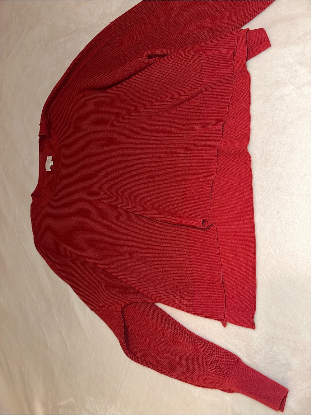 Gentle Fawn Red Ribbed Crewneck Sweater